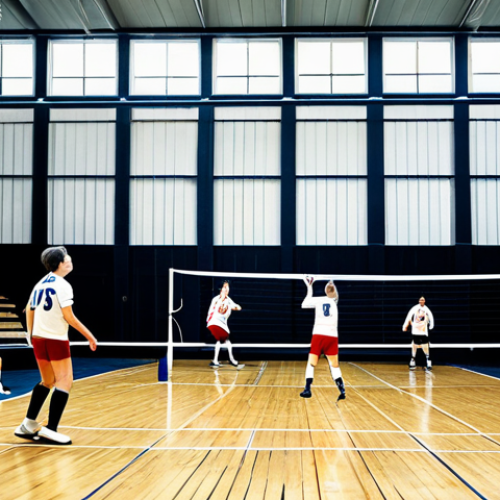 Home 22 The Evolution of Scoring**
"Action shot of a historical volleyball game, circa 1920s, with players in vintage uniforms executing a serve, illustrating the 'side-out' scoring system. The background shows a simple gymnasium setting with wooden floors. Transitioning into a modern volleyball game with dynamic action, showcasing the rally point system, modern uniforms, and a brightly lit arena. Juxtaposition, split screen effect. Safe for work, appropriate content, fully clothed, professional sports photography, perfect anatomy, correct proportions, natural pose, high quality, family-friendly."
**